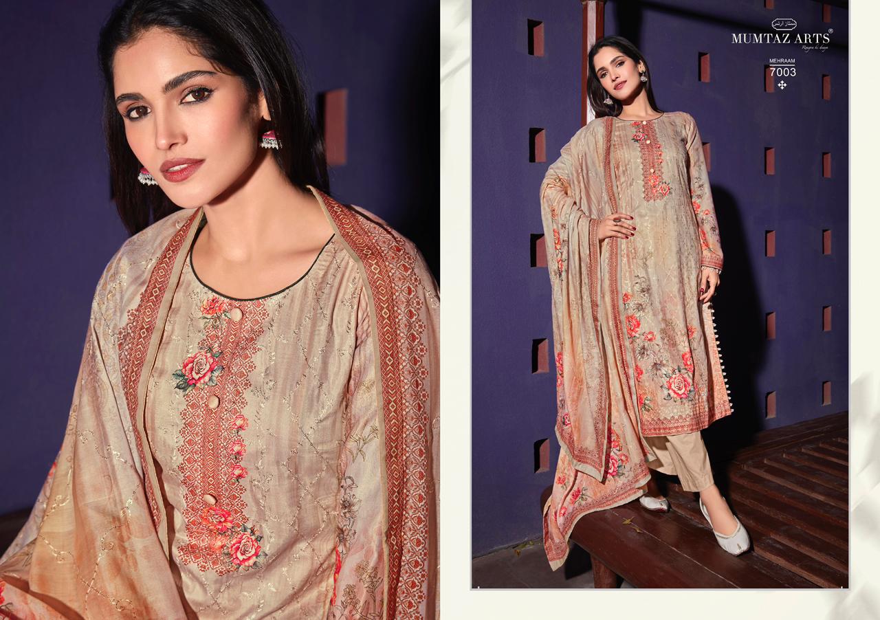 mumtaz art mehraam ulfat range 2 satin  new and modern style salwar suit catalog