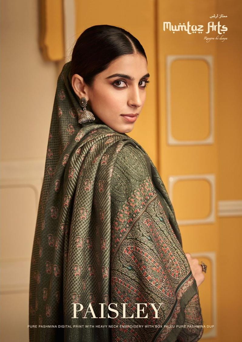 mumtaz art rango ki duniya paisley viscose pashmina print exclusive look salwar suit catalog