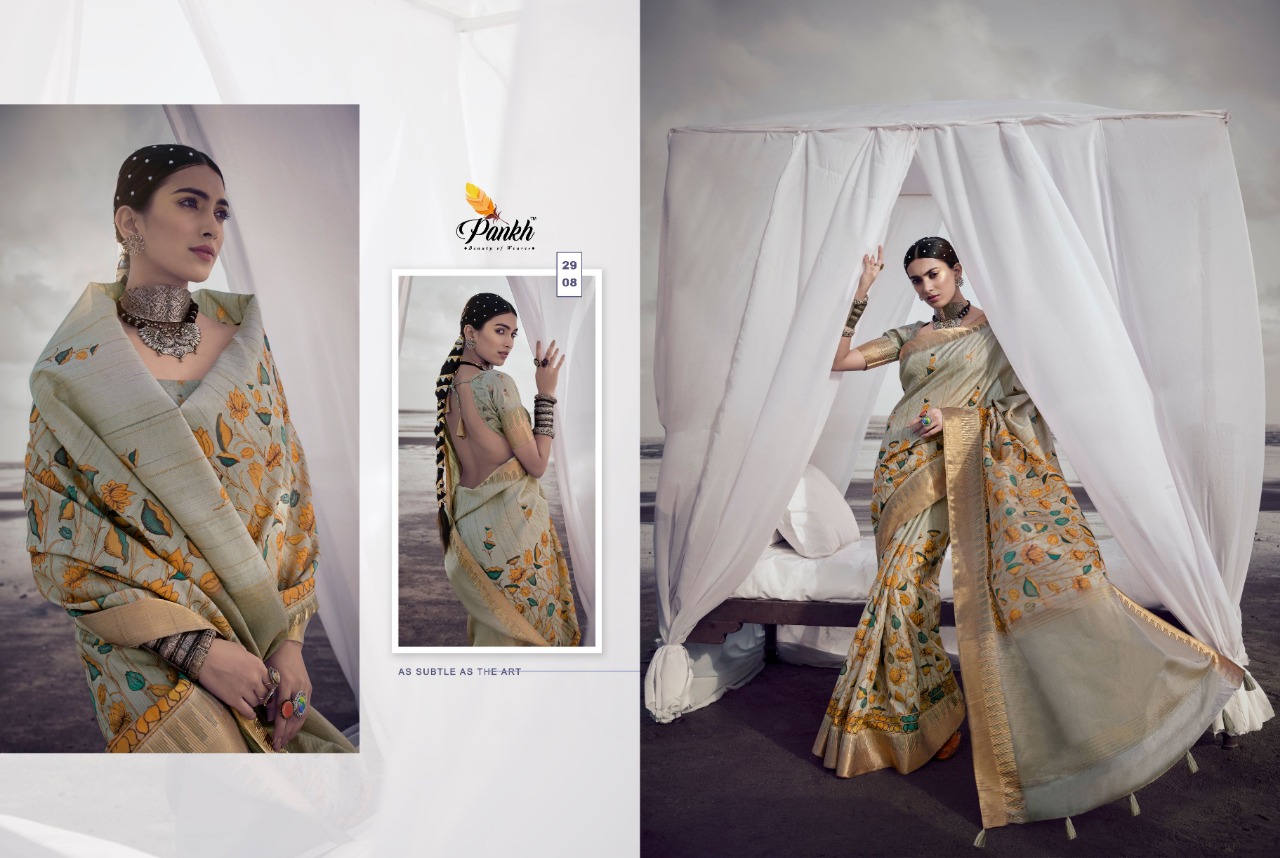 pink lotus pankh Chappa vol 1 silk decent look saree catalog