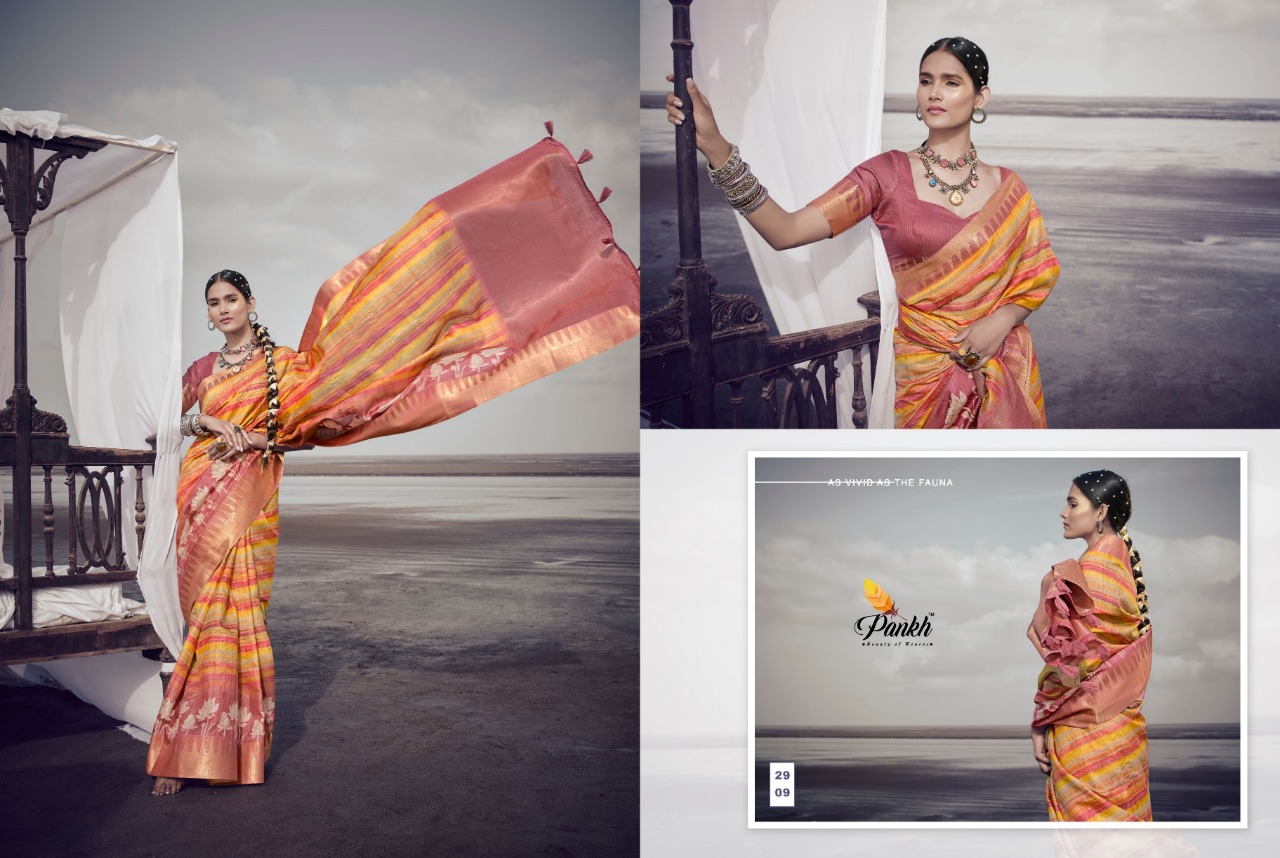 pink lotus pankh Chappa vol 1 silk decent look saree catalog