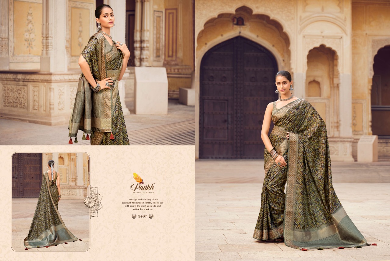 pink lotus pankh Chappa vol 2 silk elegant look saree catalog