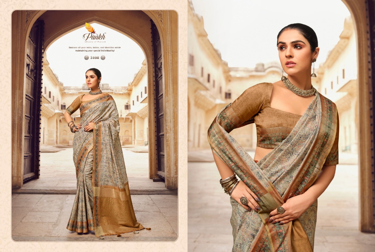 pink lotus pankh Chappa vol 2 silk elegant look saree catalog