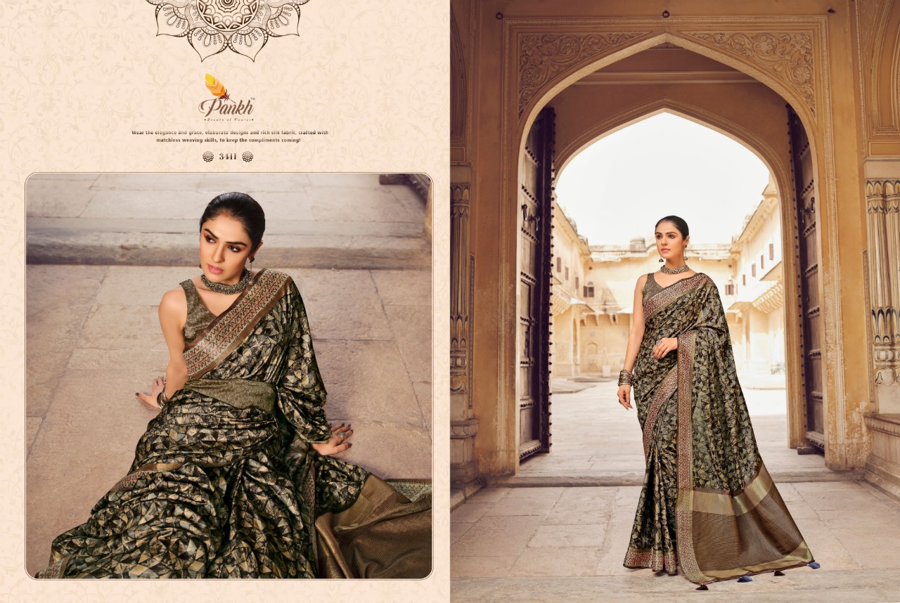 pink lotus pankh Chappa vol 2 silk elegant look saree catalog