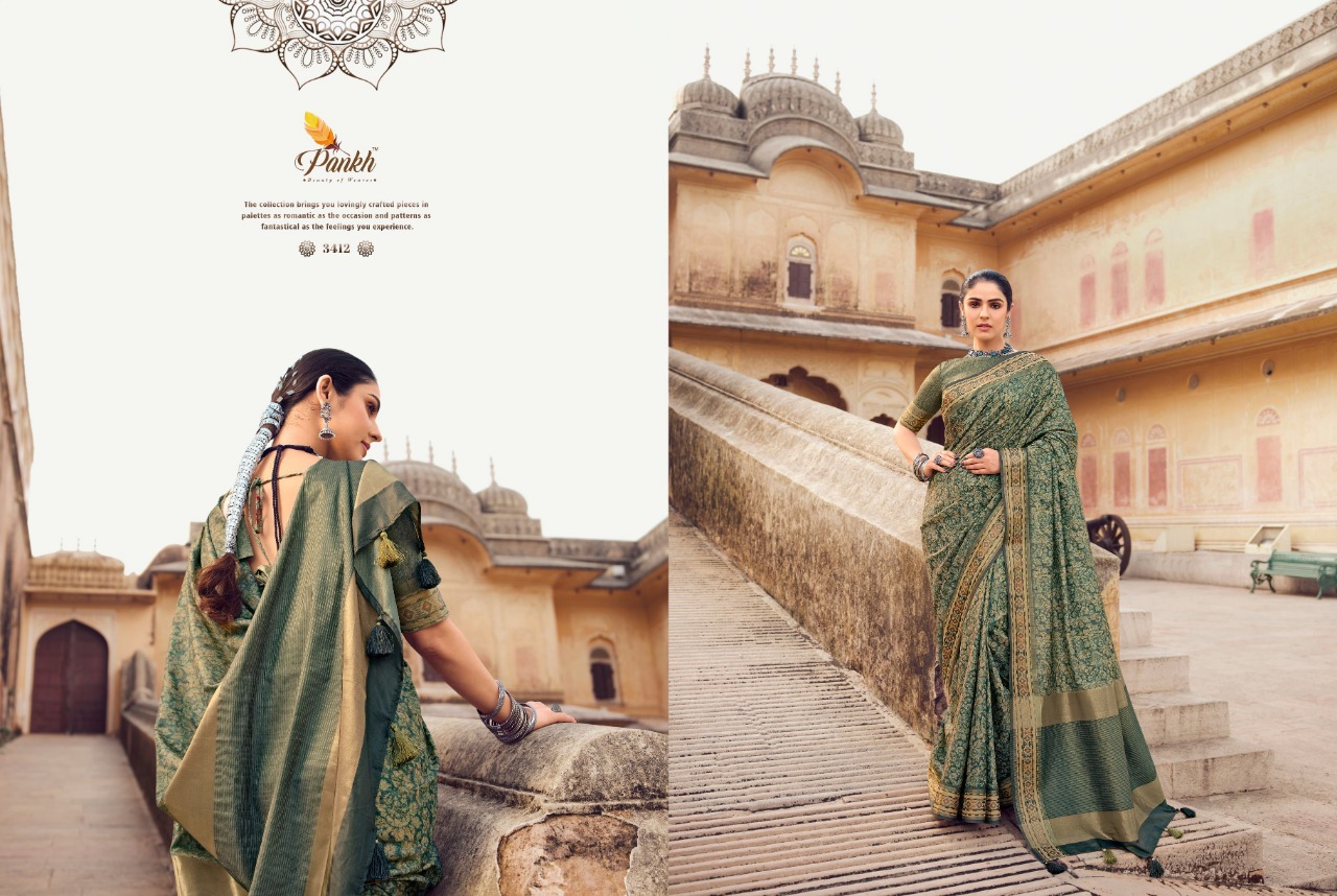 pink lotus pankh Chappa vol 2 silk elegant look saree catalog