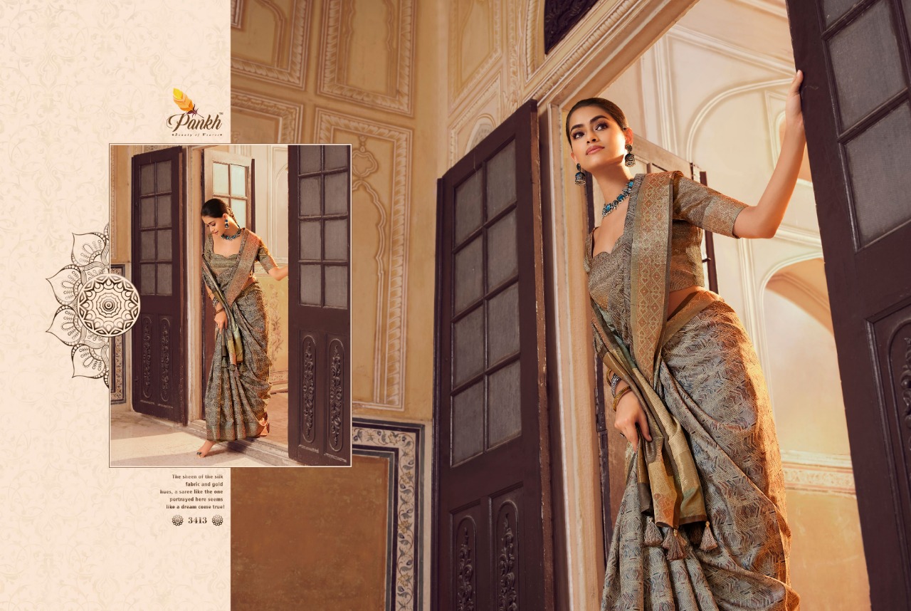 pink lotus pankh Chappa vol 2 silk elegant look saree catalog