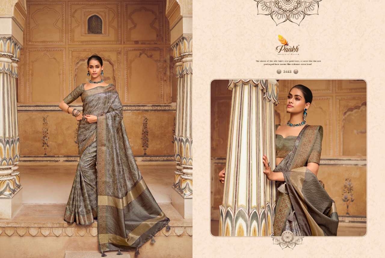 pink lotus pankh Chappa vol 2 silk elegant look saree catalog