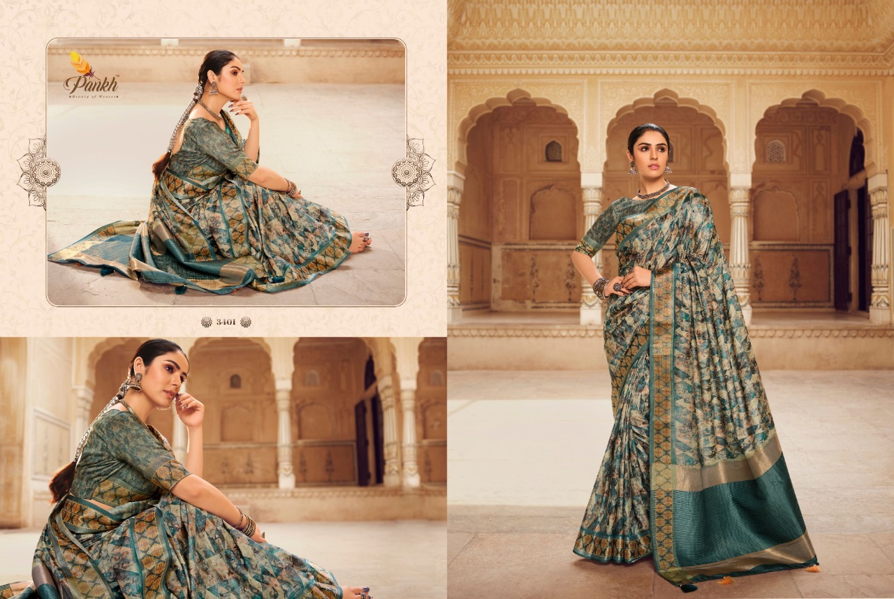 pink lotus pankh Chappa vol 2 silk elegant look saree catalog