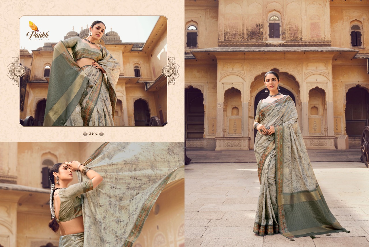 pink lotus pankh Chappa vol 2 silk elegant look saree catalog