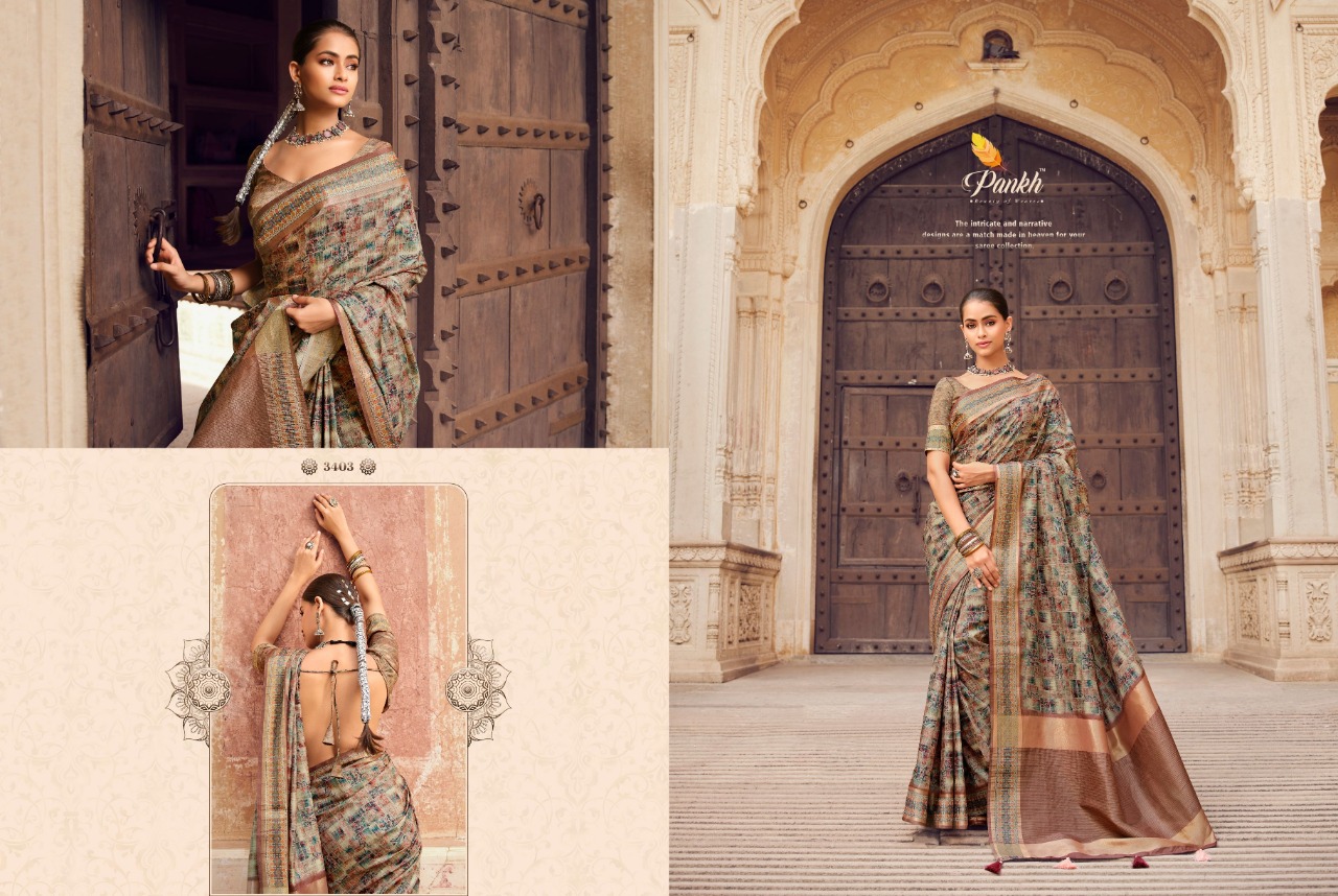 pink lotus pankh Chappa vol 2 silk elegant look saree catalog