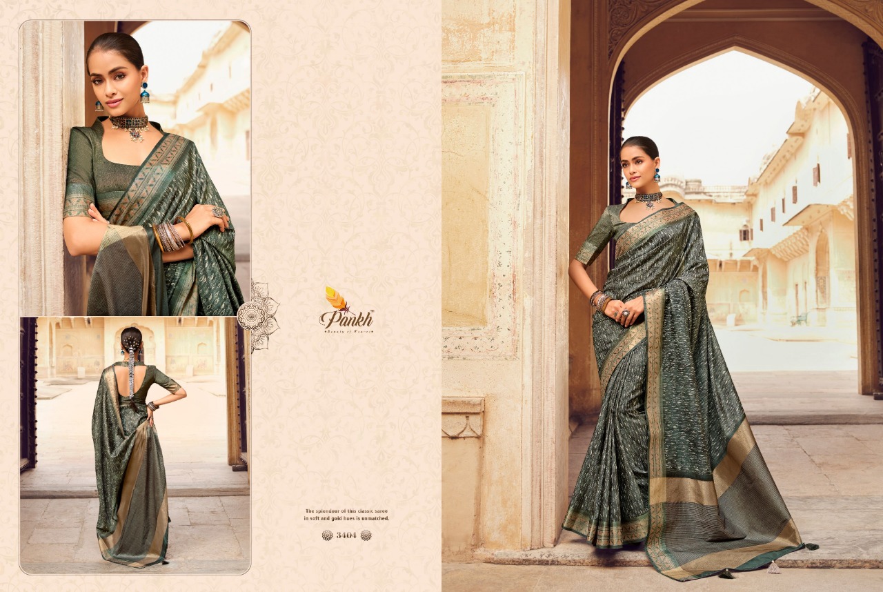 pink lotus pankh Chappa vol 2 silk elegant look saree catalog