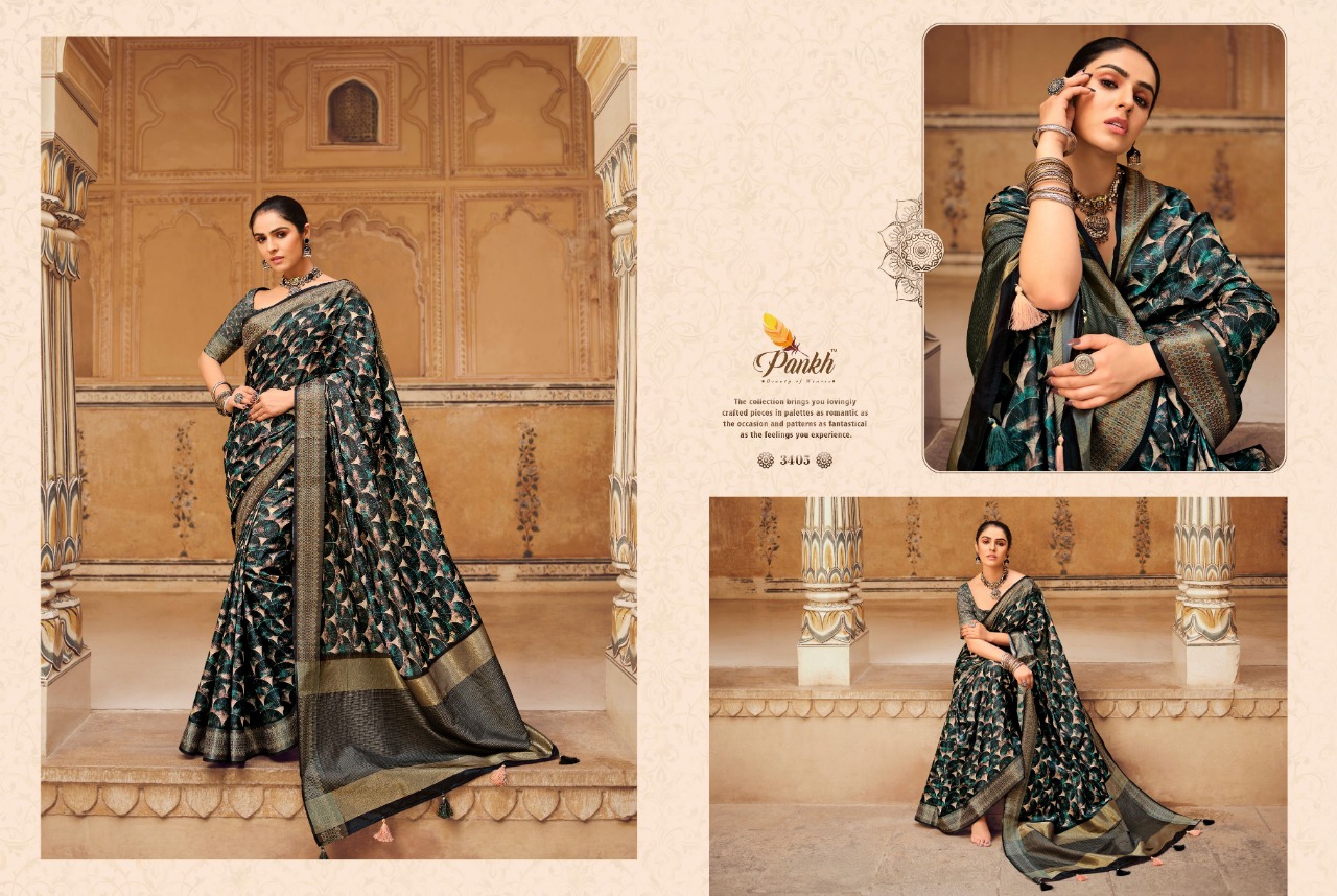 pink lotus pankh Chappa vol 2 silk elegant look saree catalog