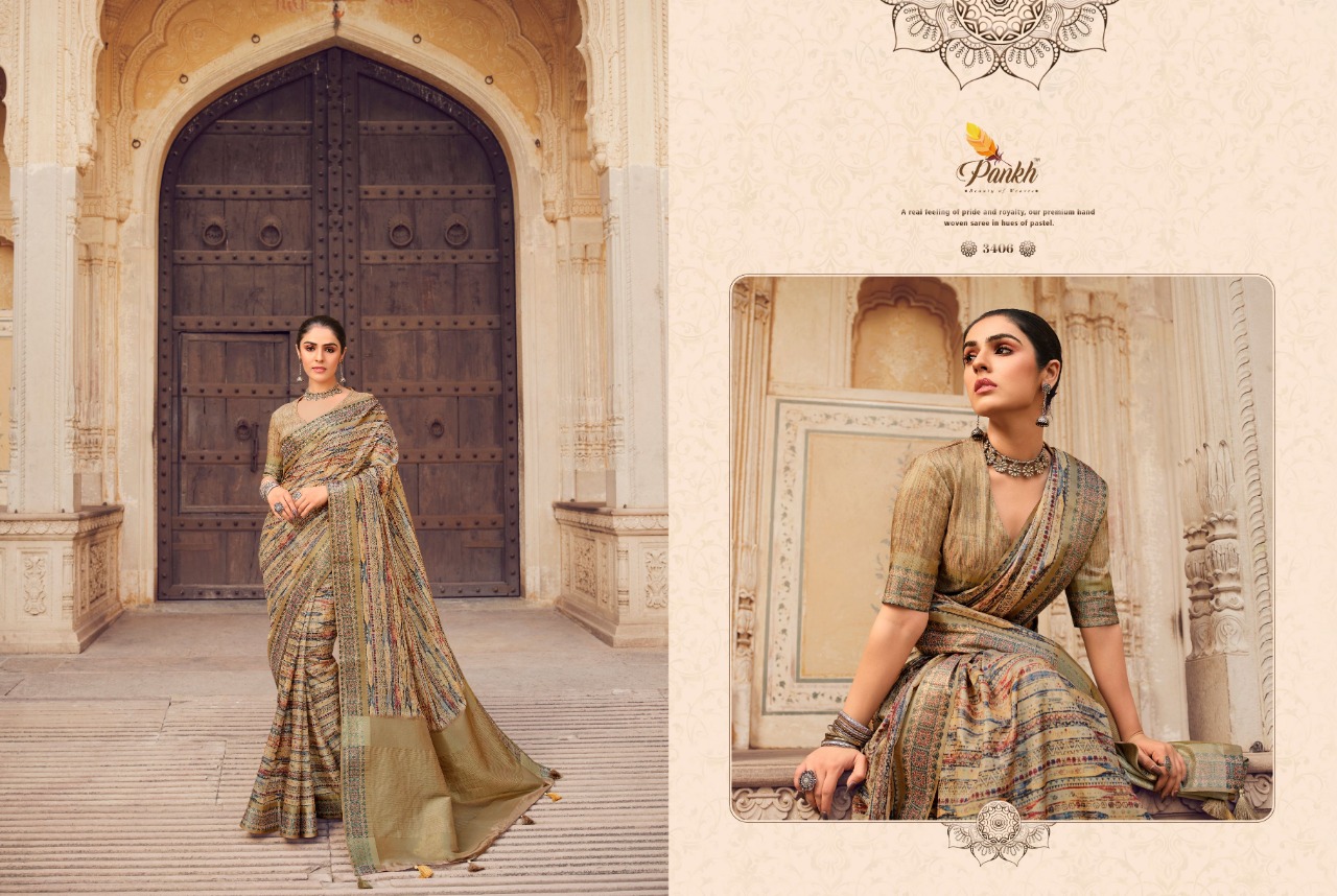 pink lotus pankh Chappa vol 2 silk elegant look saree catalog