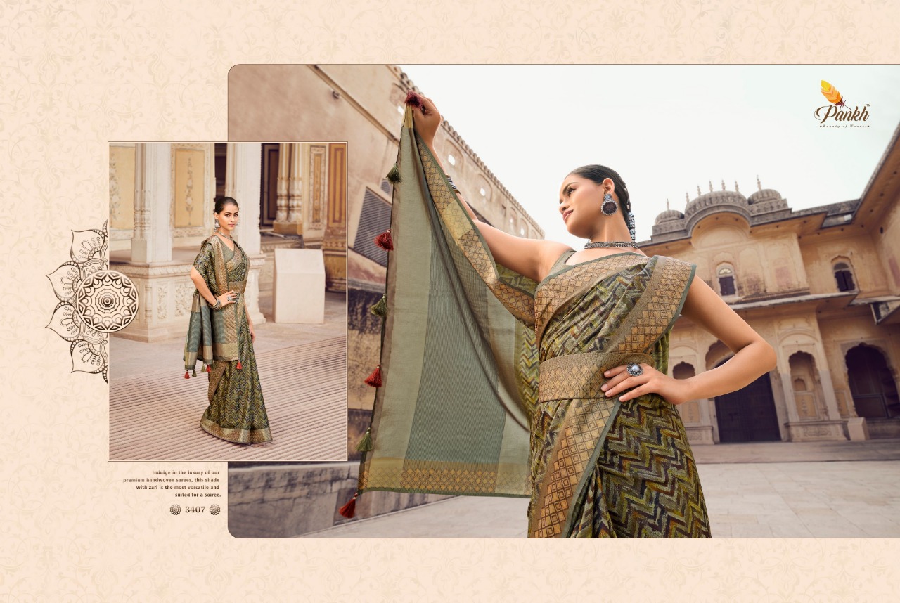 pink lotus pankh Chappa vol 2 silk elegant look saree catalog