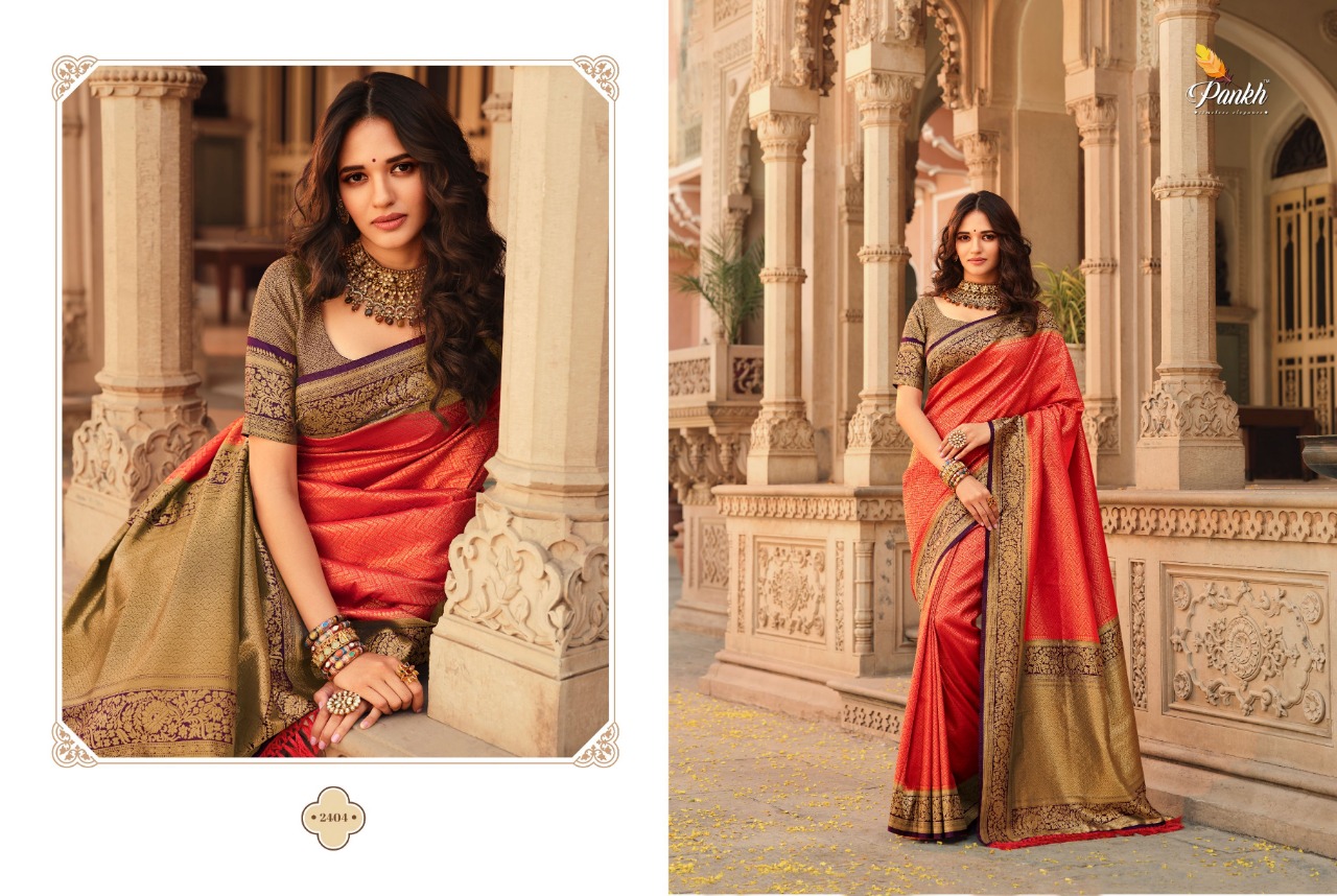 pink lotus pankh Parampara Vol 2 Kajiveram silk elegant look saree catalog