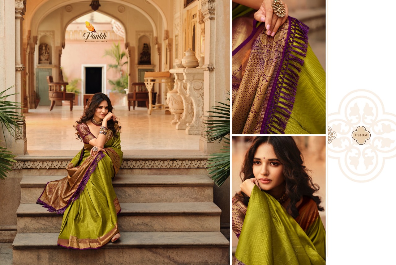 pink lotus pankh Parampara Vol 2 Kajiveram silk elegant look saree catalog