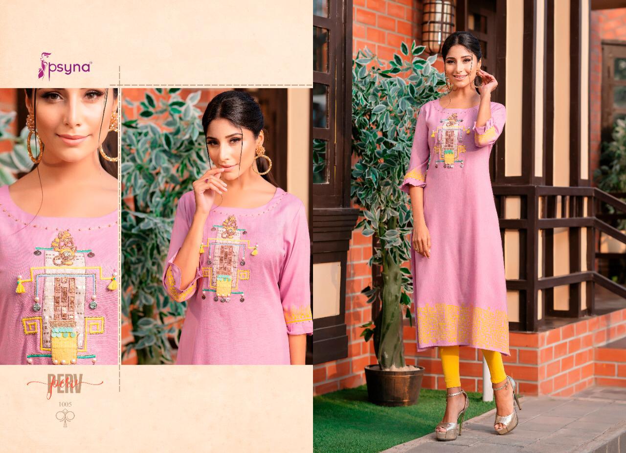 psyna perv rayon attrective look and colours kurti catalog