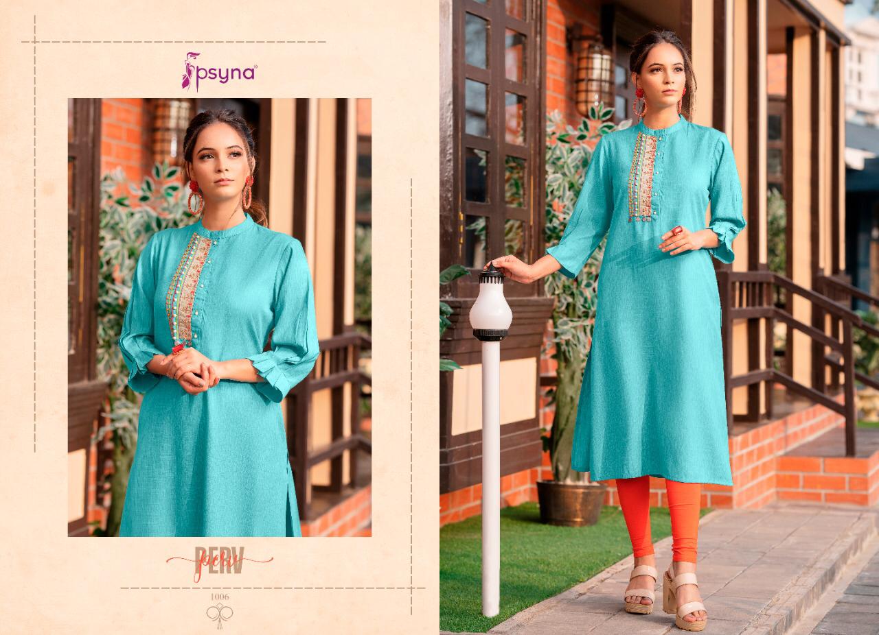 psyna perv rayon attrective look and colours kurti catalog