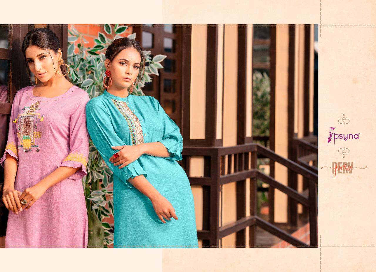 psyna perv rayon attrective look and colours kurti catalog