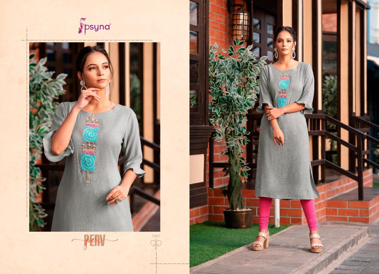 psyna perv rayon attrective look and colours kurti catalog