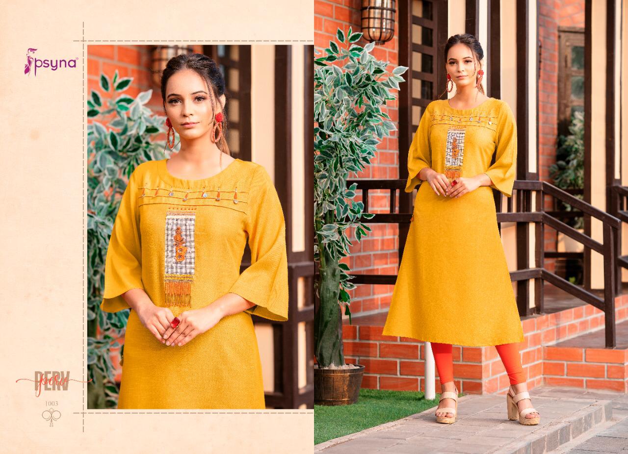 psyna perv rayon attrective look and colours kurti catalog