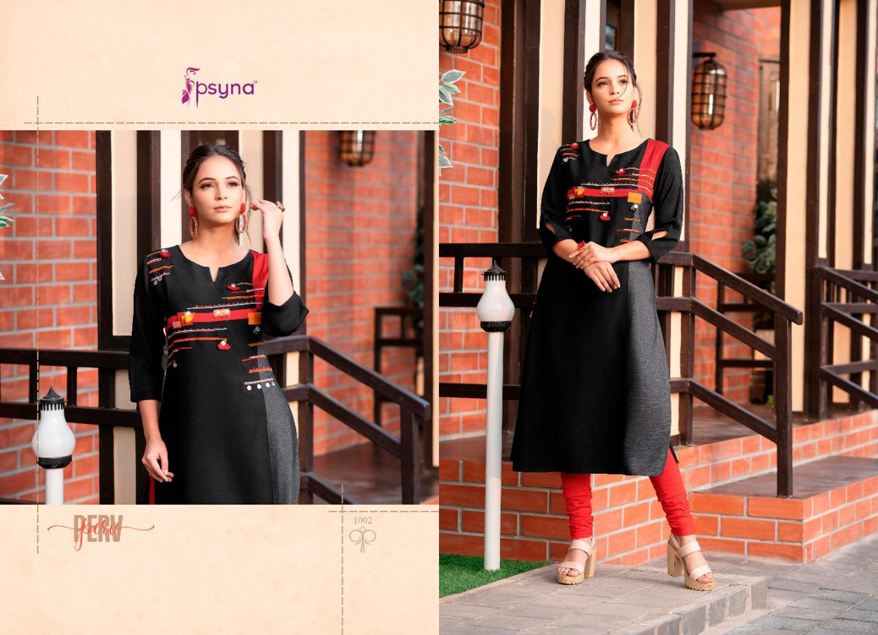 psyna perv rayon attrective look and colours kurti catalog