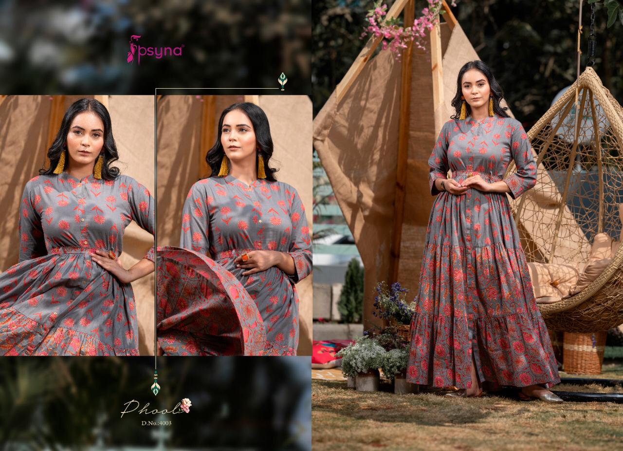 psyna Phool Vol 4 cotton cambric Beautiful look anarkali kurti catalog