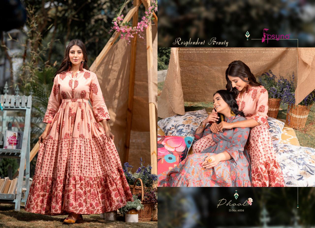 psyna Phool Vol 4 cotton cambric Beautiful look anarkali kurti catalog