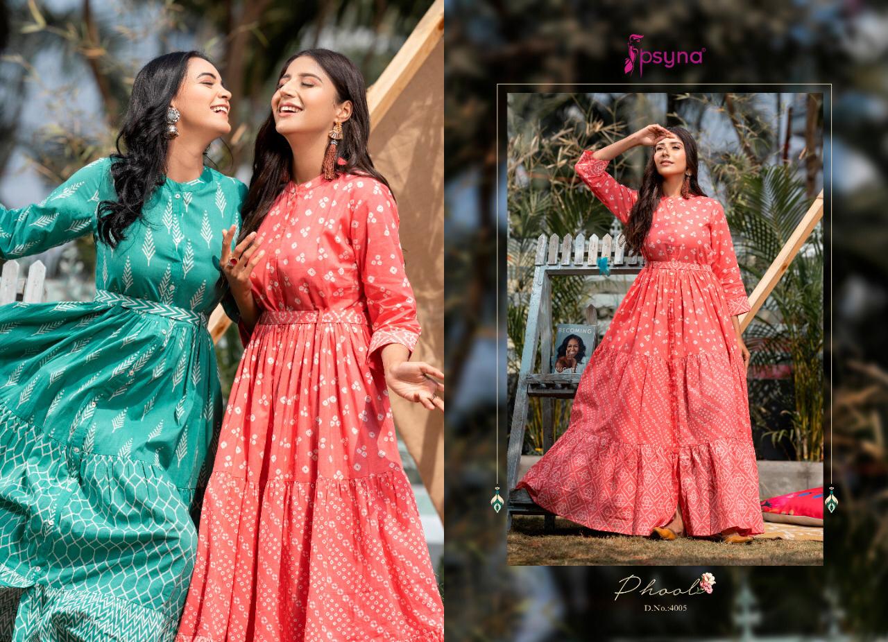 psyna Phool Vol 4 cotton cambric Beautiful look anarkali kurti catalog