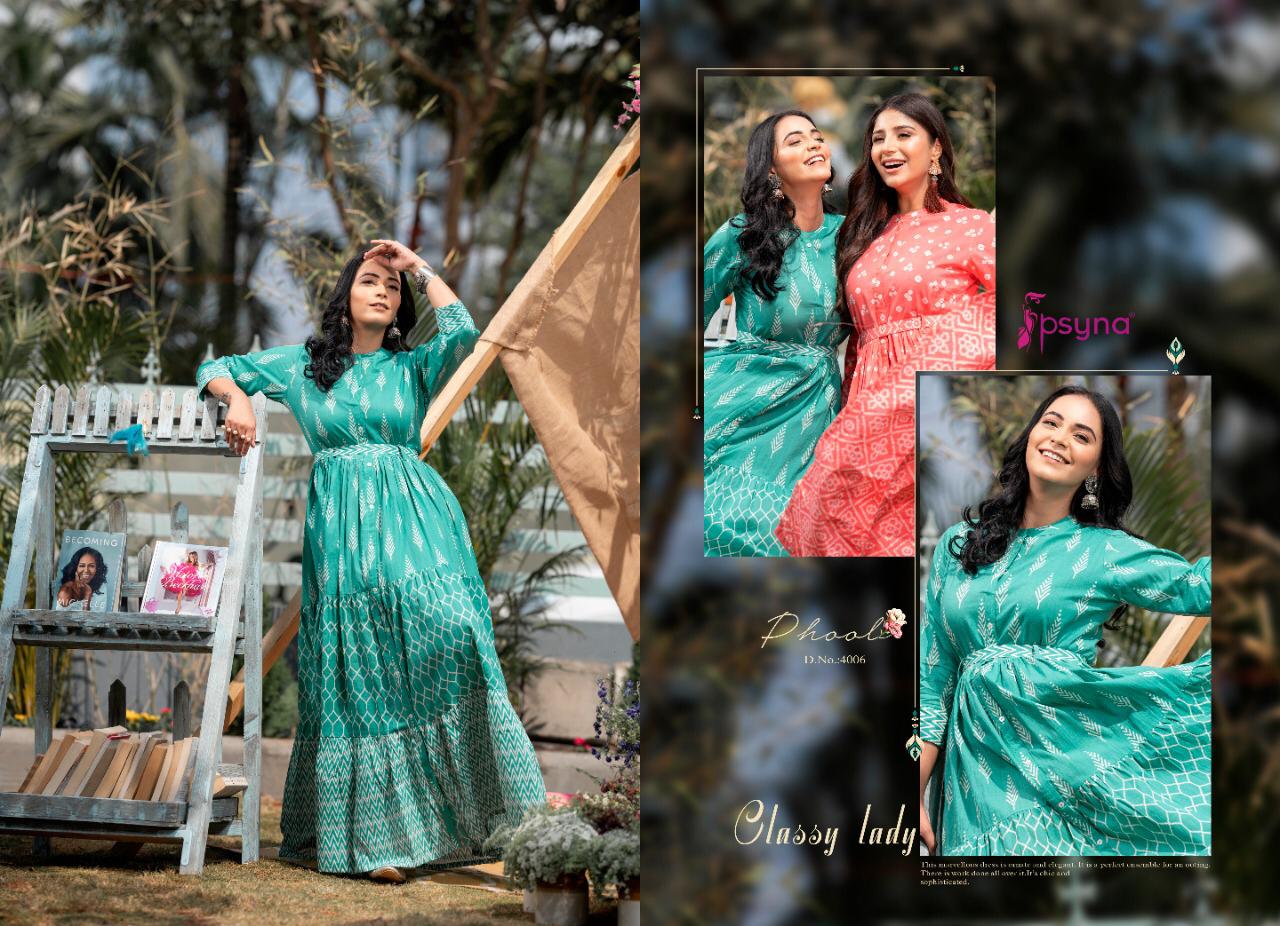 psyna Phool Vol 4 cotton cambric Beautiful look anarkali kurti catalog