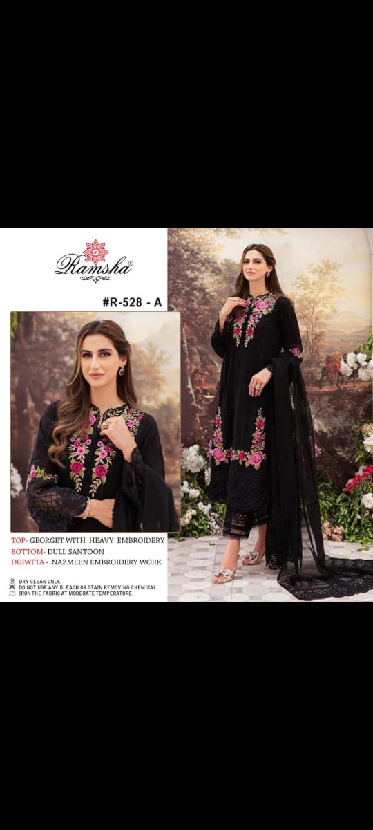 ramsh ramsha r 528 georgette regal look salwar suit catalog