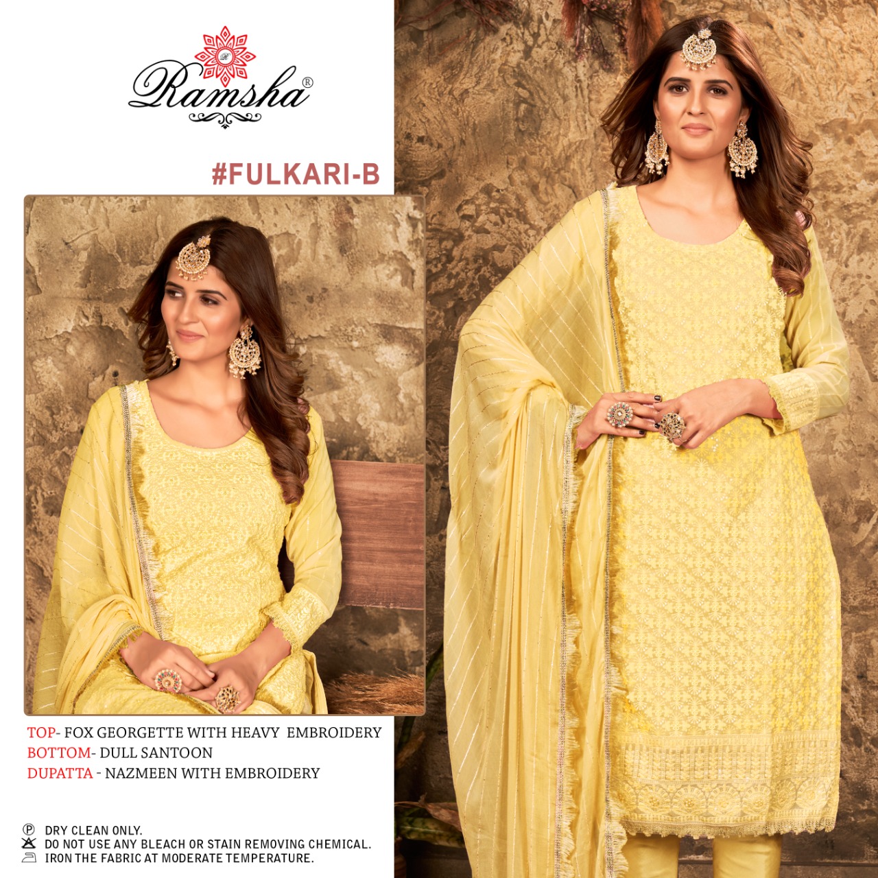 ramsha fulkari nx georgette regal look salwar suit catalog