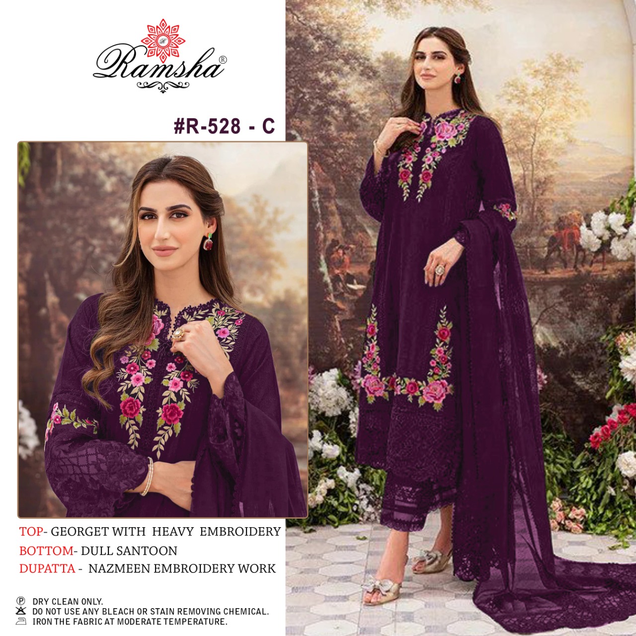 Ramsha Ramsha  R-528 C Salwar Kameez Georgette Singles