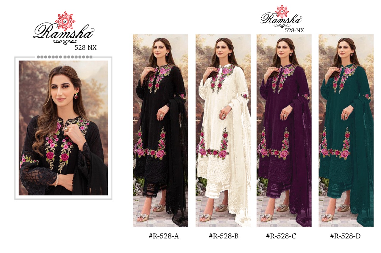 ramsha ramsha r 528 nx georgette catchy look salwar suit catalog