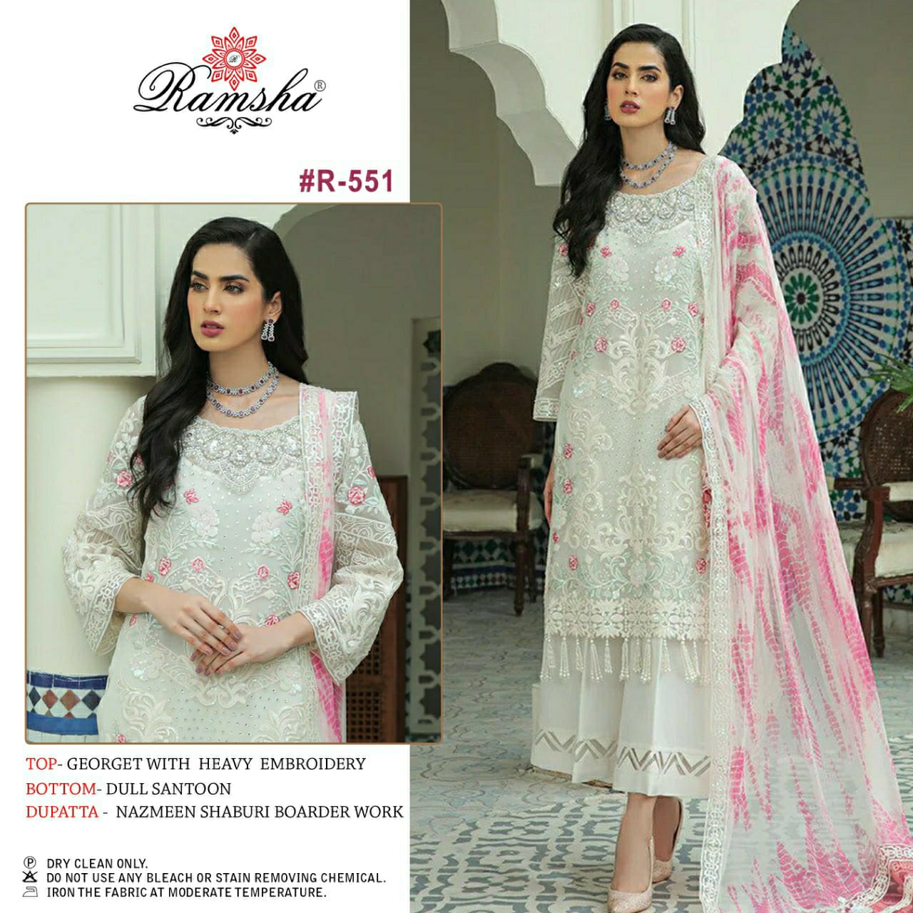 ramsha  r-551 georgette catchy look salwar suit single