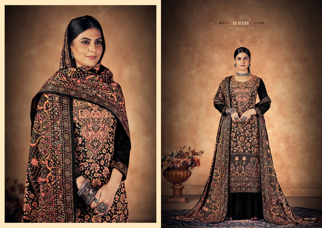 romani kashmiri kali pashmina exclusive print salwar suit catalog