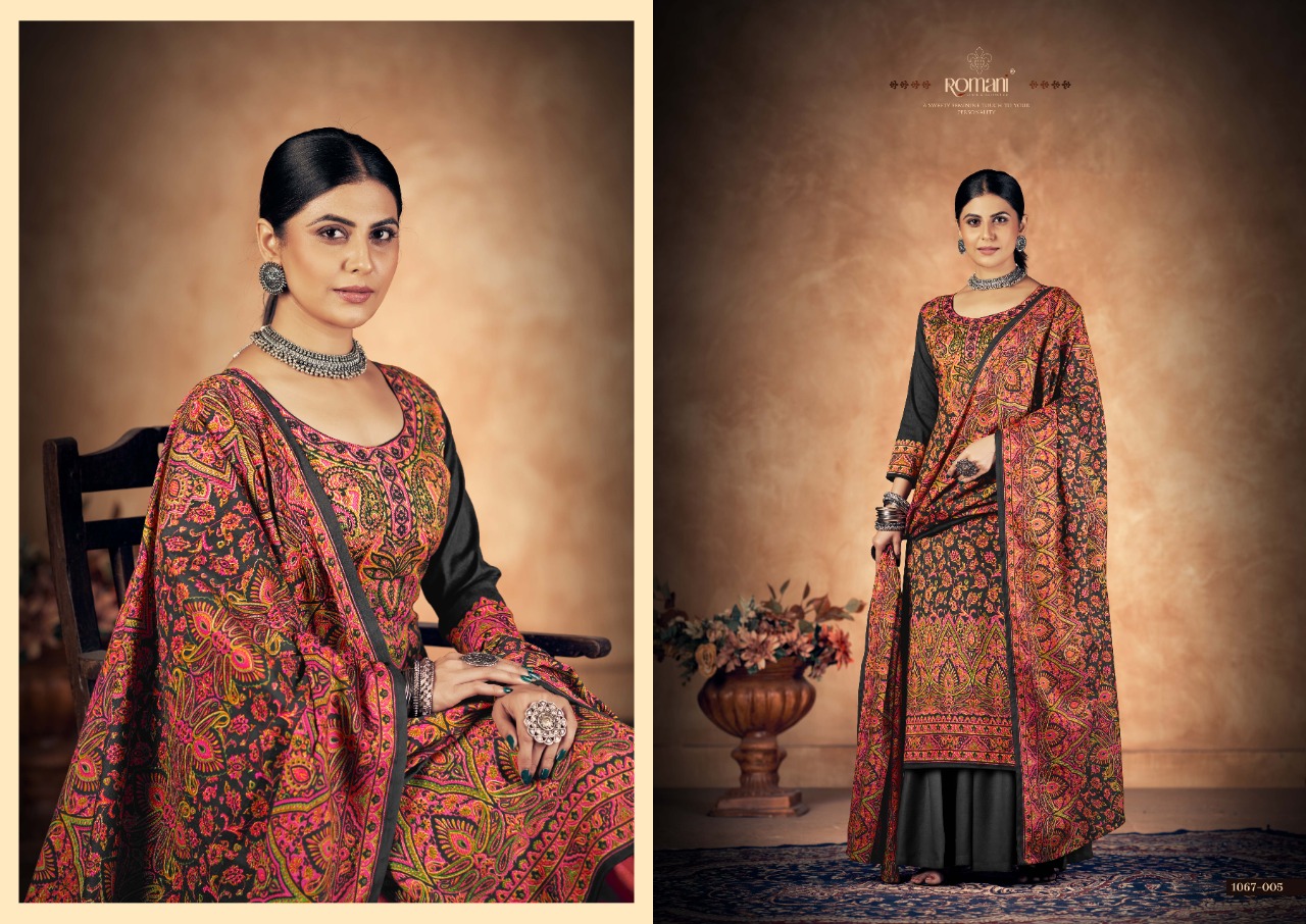 romani kashmiri kali pashmina exclusive print salwar suit catalog