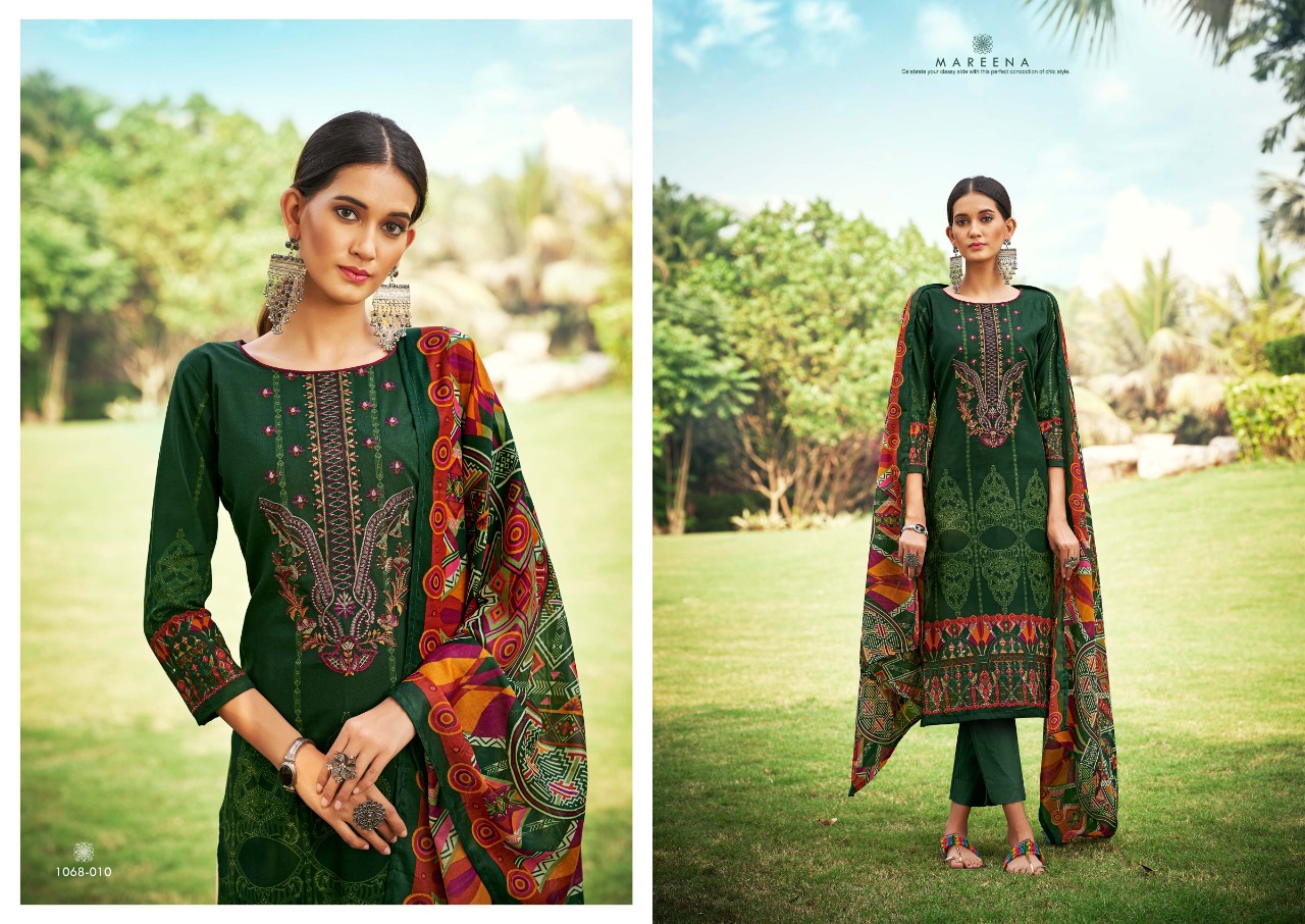 romani mareena cotton graceful print salwar suit catalog