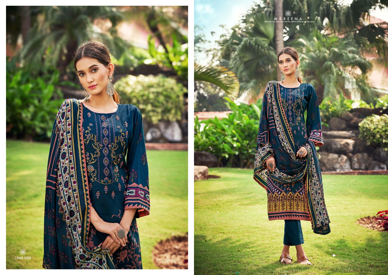 romani mareena cotton graceful print salwar suit catalog