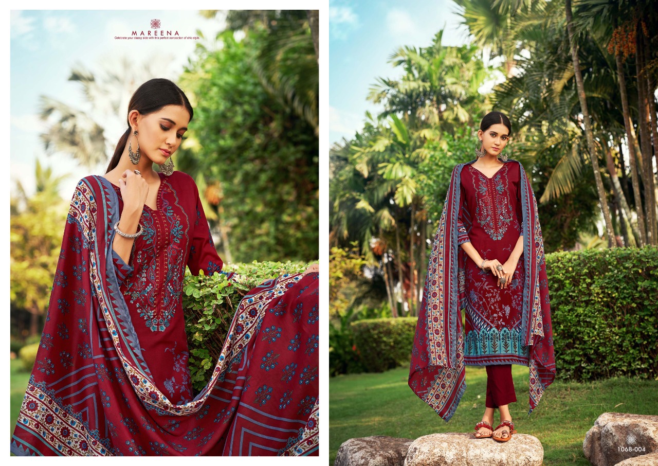 romani mareena cotton graceful print salwar suit catalog