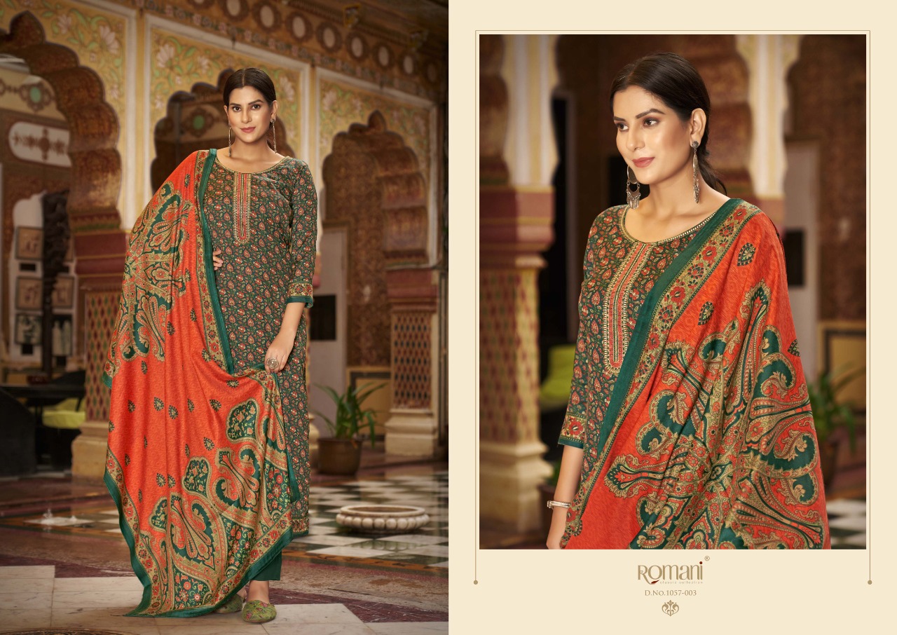 romani soneri pashmina catchy look salwar suit catalog