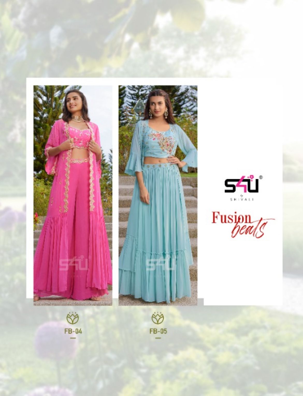 s4u fusion beats georgette new and modern style indo western catalog