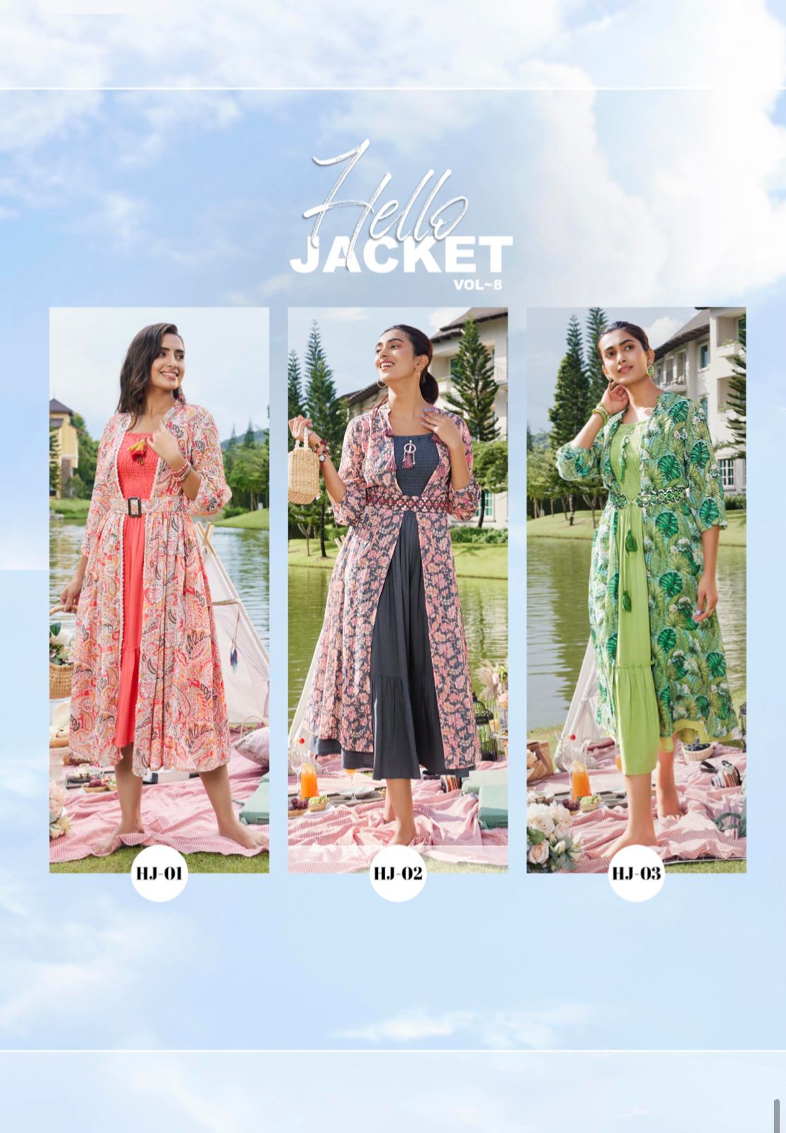 S4u Hello Jacket vol 08 Georgette astonnishing look Kurti with sheer printed jackets catalog