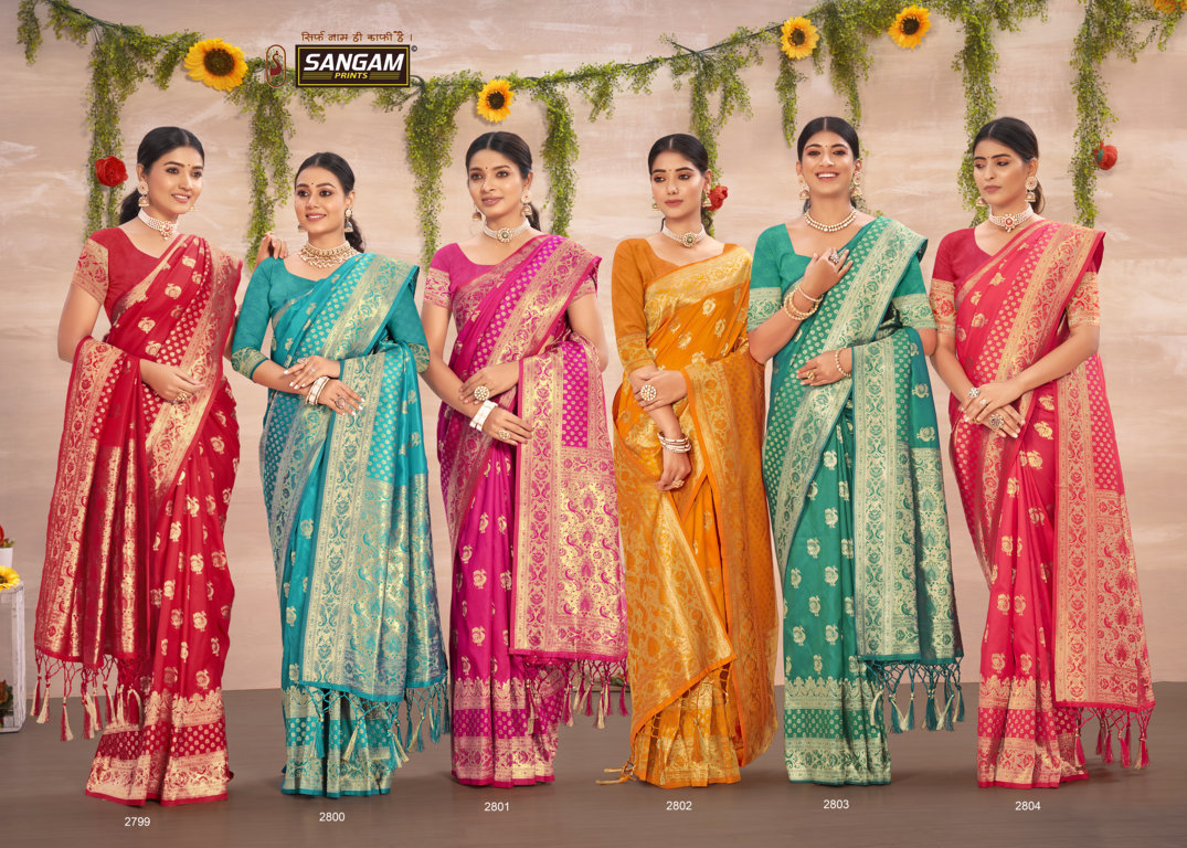 sangam print jubilee silk silk innovative look saree catalog