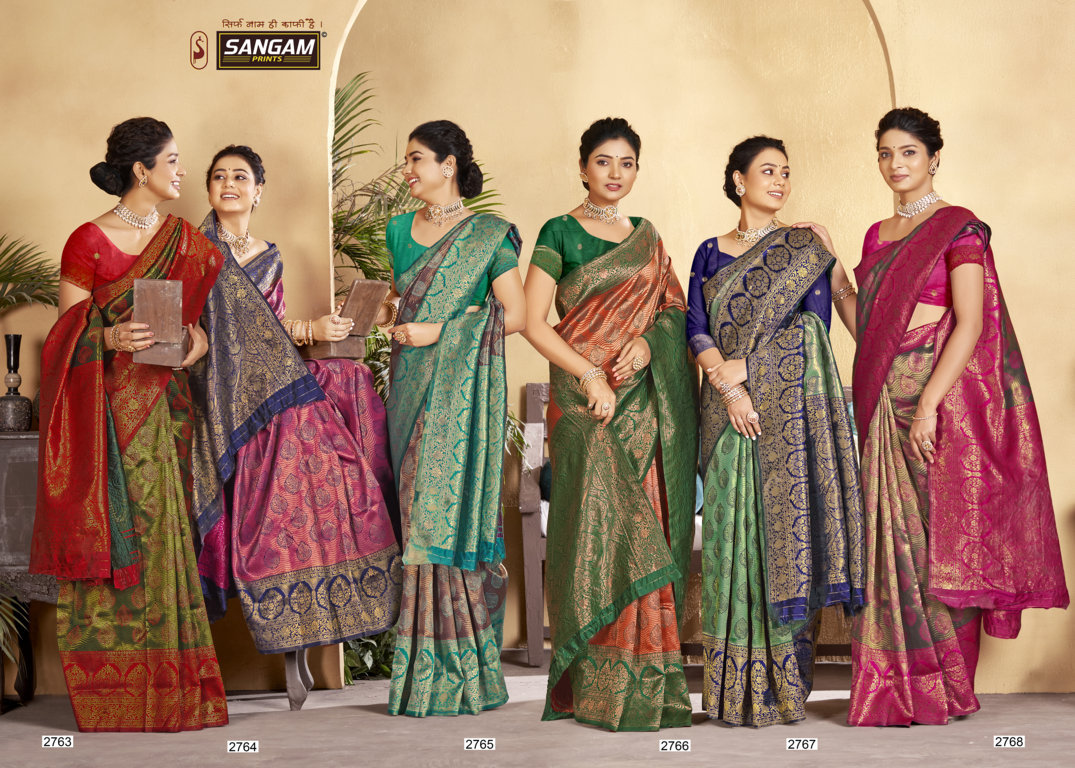 sangam print primum silk silk decent llok saree catalog