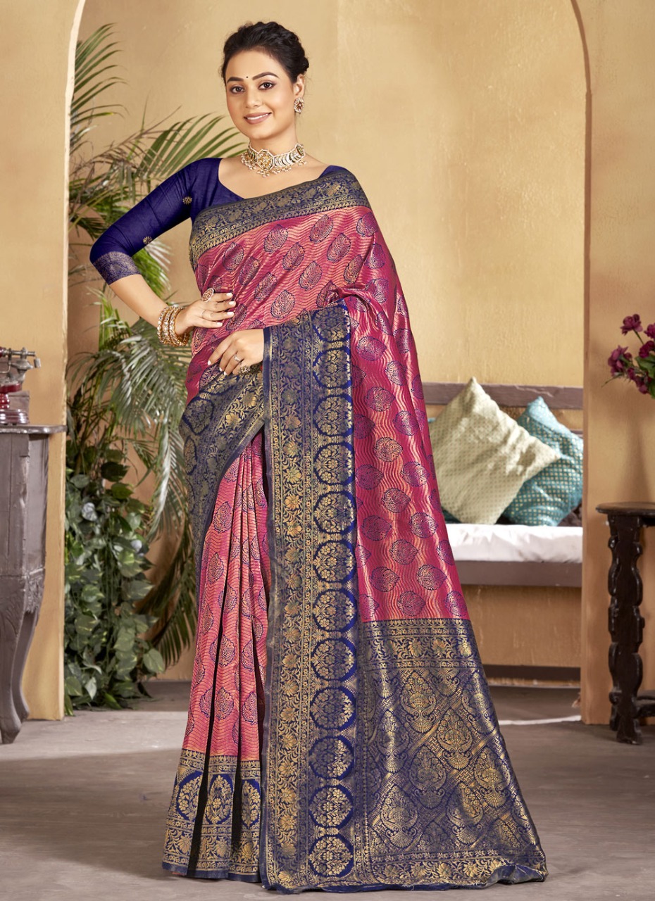 sangam print primum silk silk decent llok saree catalog