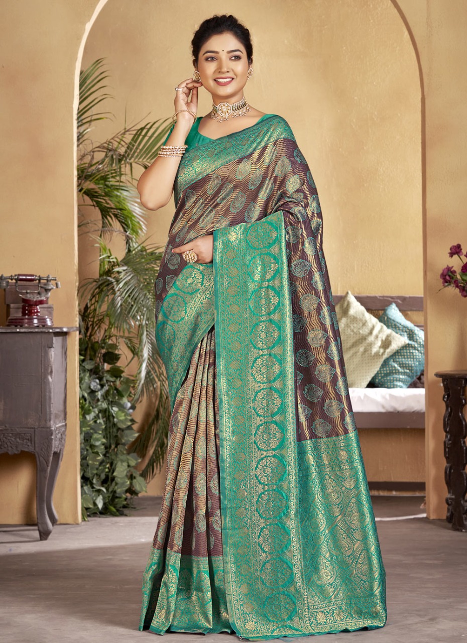 sangam print primum silk silk decent llok saree catalog