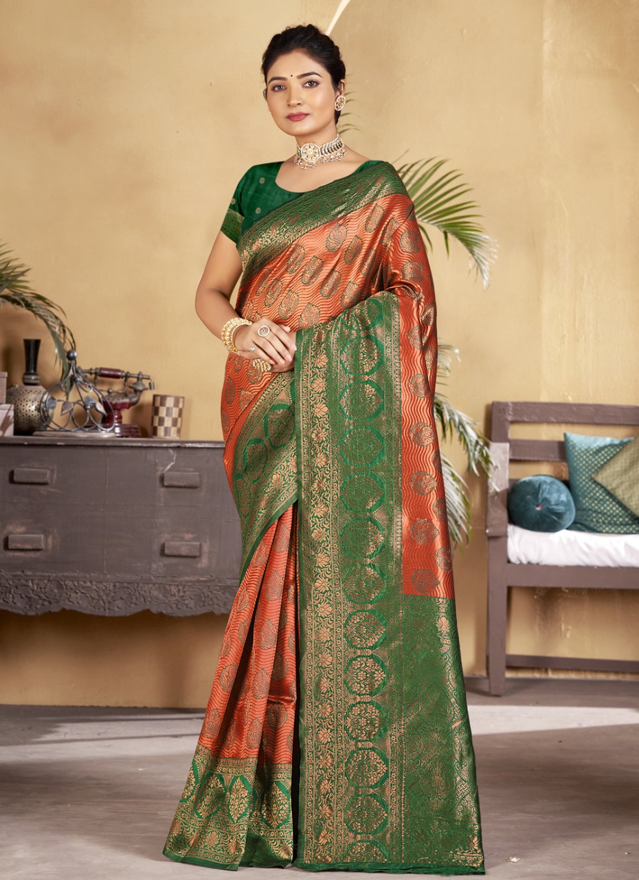 sangam print primum silk silk decent llok saree catalog