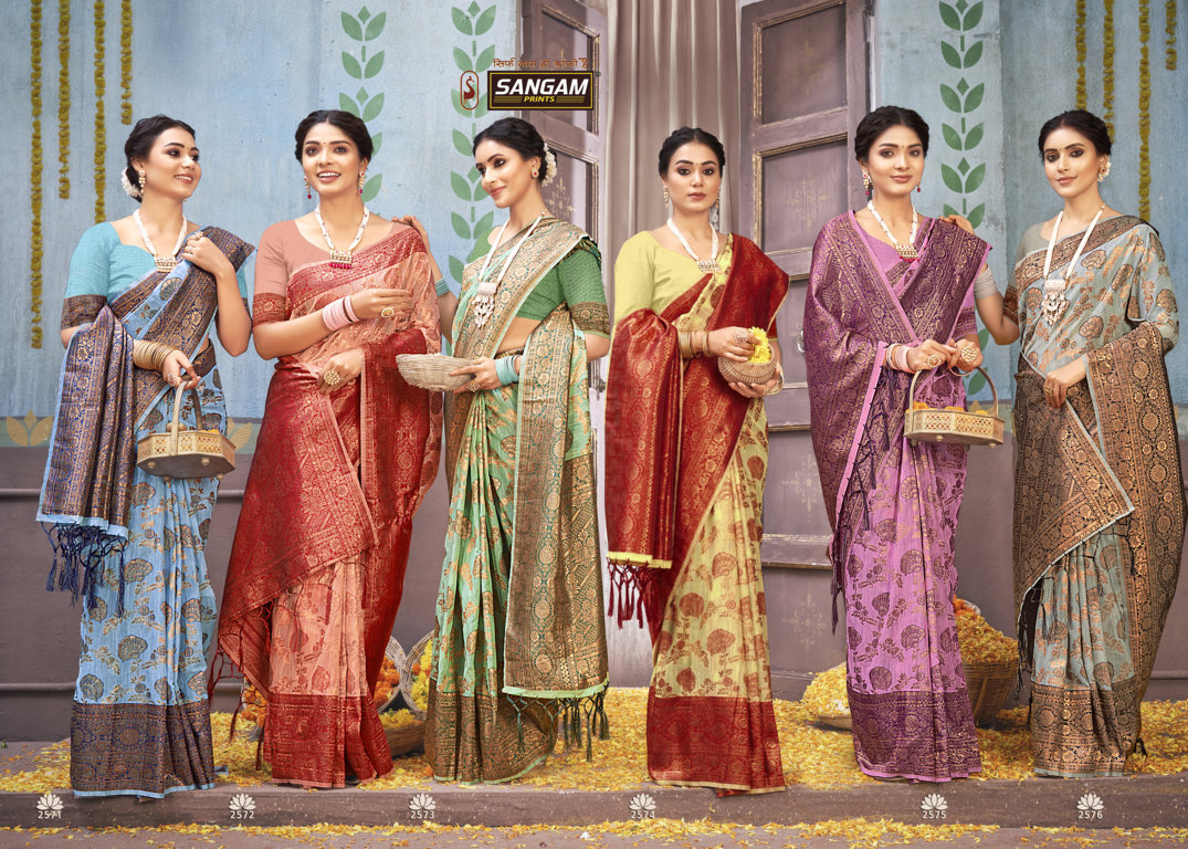 sangam print vasu pujya vol 3 cotton authentic fabric saree catalog