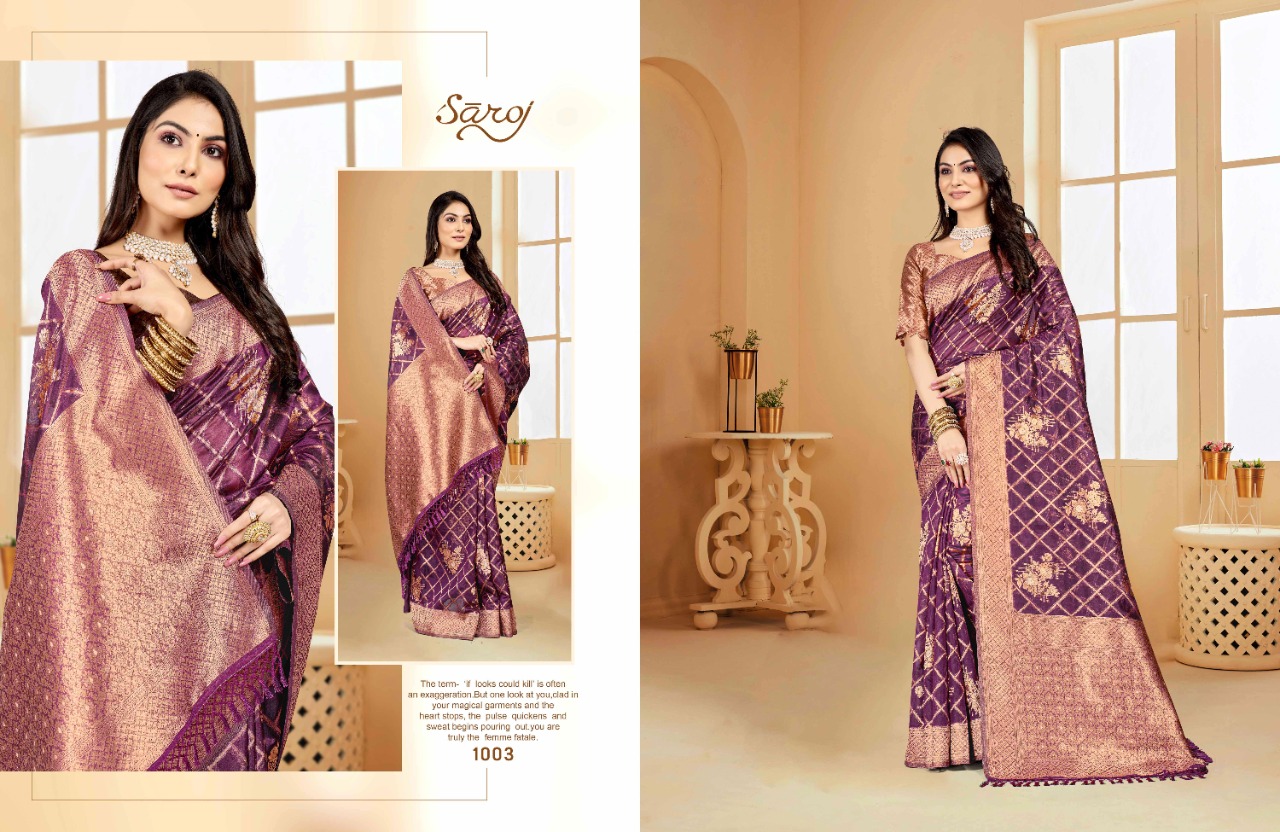 saroj saree chitrakala 2 orgenja decent look saree catalog