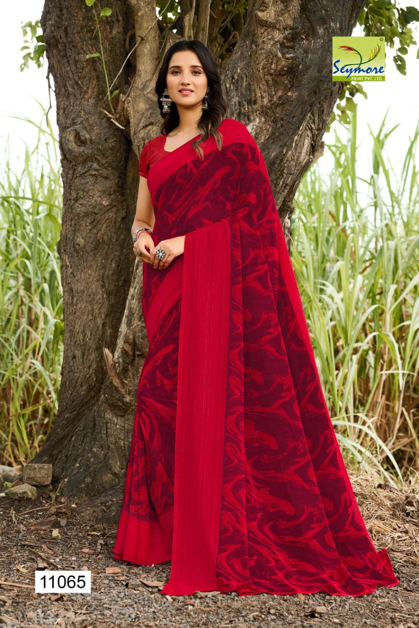 Seymore and Tanuza chahya georgette innovative print saree catalog